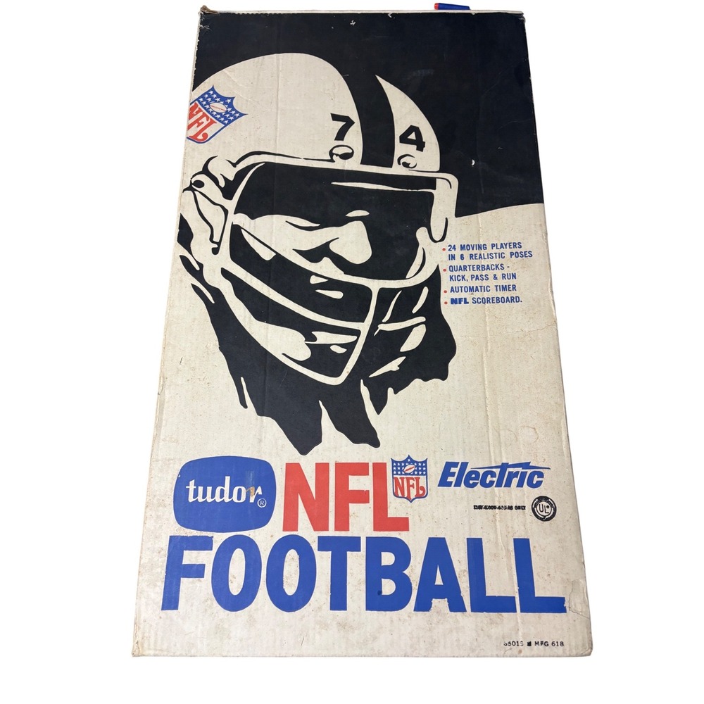 Vintage Tudor NFL Electric Football Game 618 Vibrating Tabletop Board Game Boxed